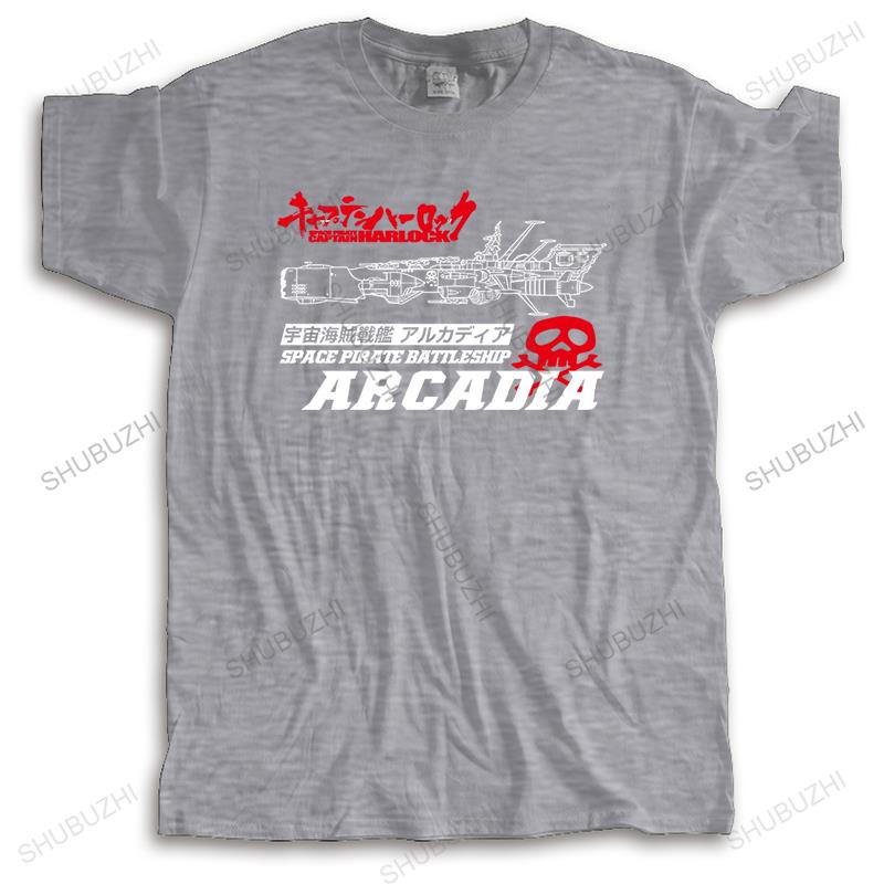 

Mens luxury cotton T shirt mens summer tshirt Albator Captain Harlock Space ARCADIA fashion t-shirt men casual cool tops boys 4XL