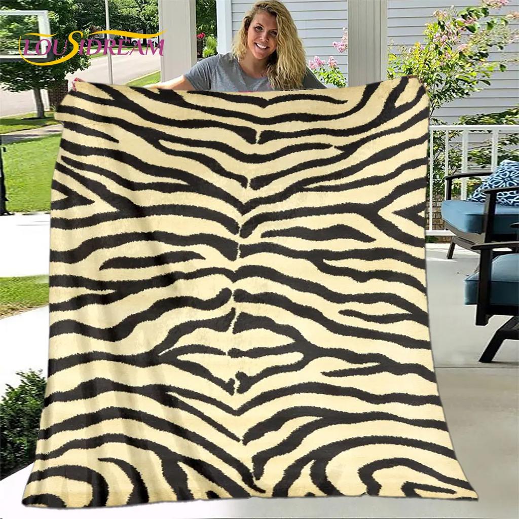 Tiger Print Pattern Beast Blanket,Flannel Blanket Throw Blanket,Child Warm Blanket for Home Living Room Bedroom Beds Sofa Picnic