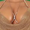 European And American Jewelry, Fashionable Square Rhinestone Chest Chain, Sexy Nightclub Party Wear Chest Jewelry Accessories
