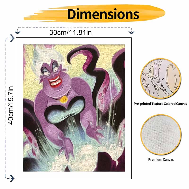 Disney Ursula oil painting digital painting art kit handmade diy painting home decoration gift