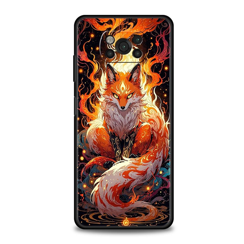 Red Fox Phone Case Cover for Xiaomi Poco F7 Ultra F6 F5 F4 F3 X6 X5 X4 X3 NFC C51 C55 M4 GT 5G Soft TPU Shell Fundas Capas Bags