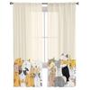 Cartoon Animal Cat Sheer Drapes for Living Room Bedroom Printed Window Curtain Luxury Home Balcony Decor Curtain Panels