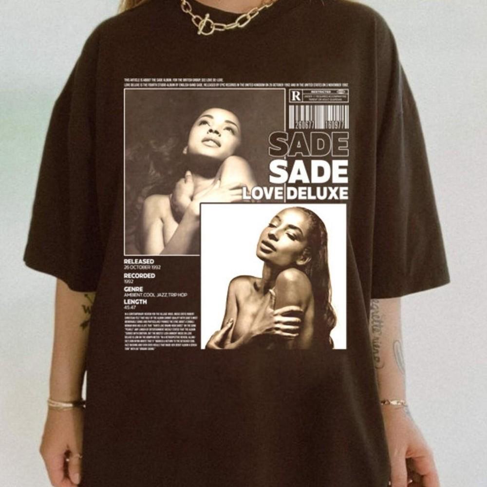 Sade Adu T-Shirt Love Deluxe Album Graphic Tee Vintage Soul Ramp;B Shirt S-5XL Unisex T-Shirt XXXXL
