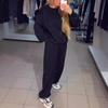 2024 Women's Autumn/Winter Casual Set: Round Neck, Long Sleeve, Hot Drill Top & Ankle-tie Pants