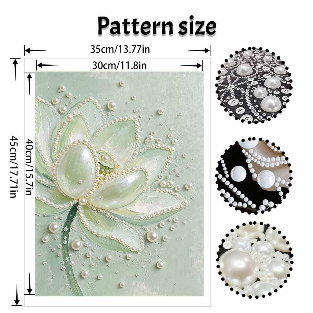 Pearl Lotus Painting Kit Handmade DIY Elegant Floral Home Decoration Painting