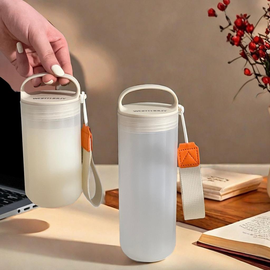 WORTHBUY Portable Plastic Water Bottle With Handle Leak-proof Heat-resistant Tumbler Travel Sport Drinking Cup For Kids Students