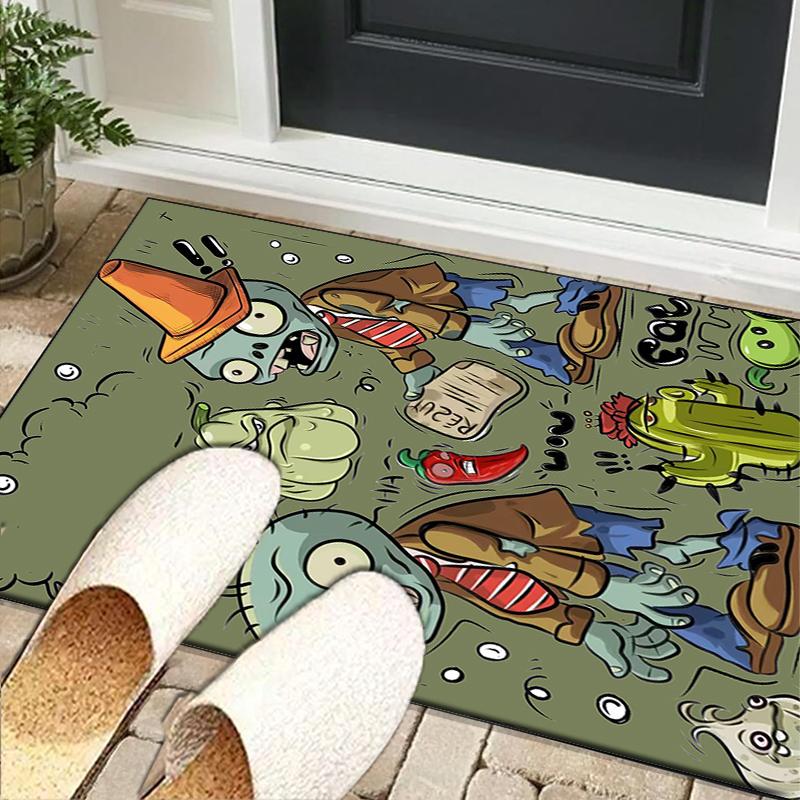 Vibrant Battle Zombies Office Rug Chair Mat, Game Carpet, Suitable for Front Door, Bedroom, Living Room, Desk, Holiday Gift