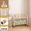 Mobile Iron Bookshelf with Wheels -  Rolling Cart for Kids, Home Storage, Living Room Organizer, Easy Move Bookcase