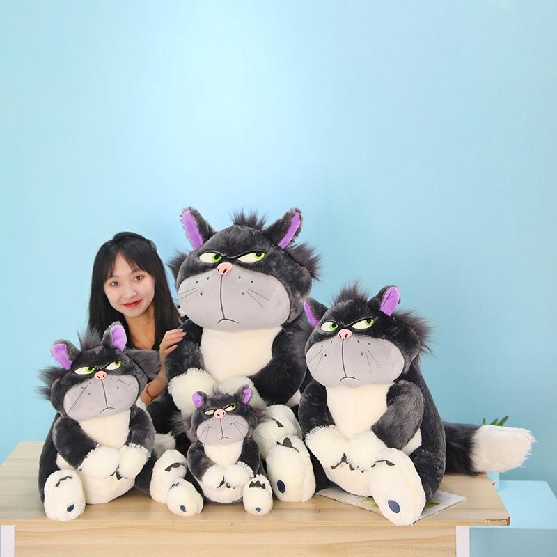 Cute Grey Short Plush Lucife Cat Doll Stuffed Animal Toy For Teenagers 30/45/60/80cm