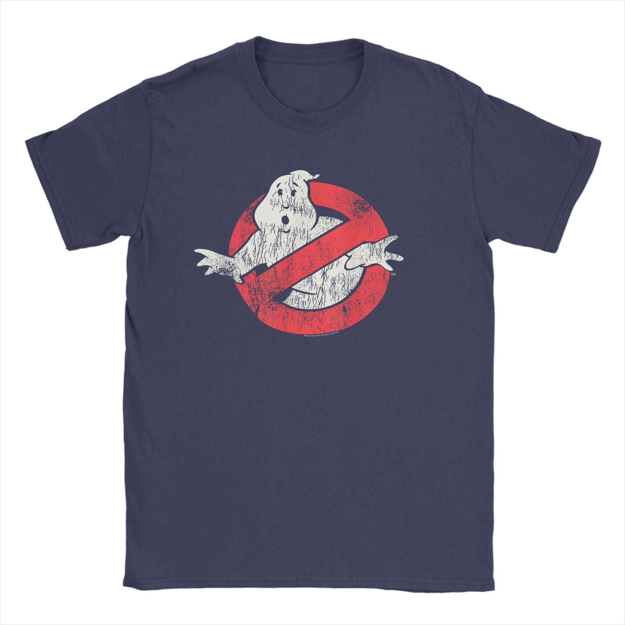 

Чоловіча футболка Ghostbuster Вінтажна потерта Логотип Без Привида Ретро Кіно Бавовняні Футболки Смішні Футболки З Круглим Вирізом Одяг Ідея для Подарунка 2XL