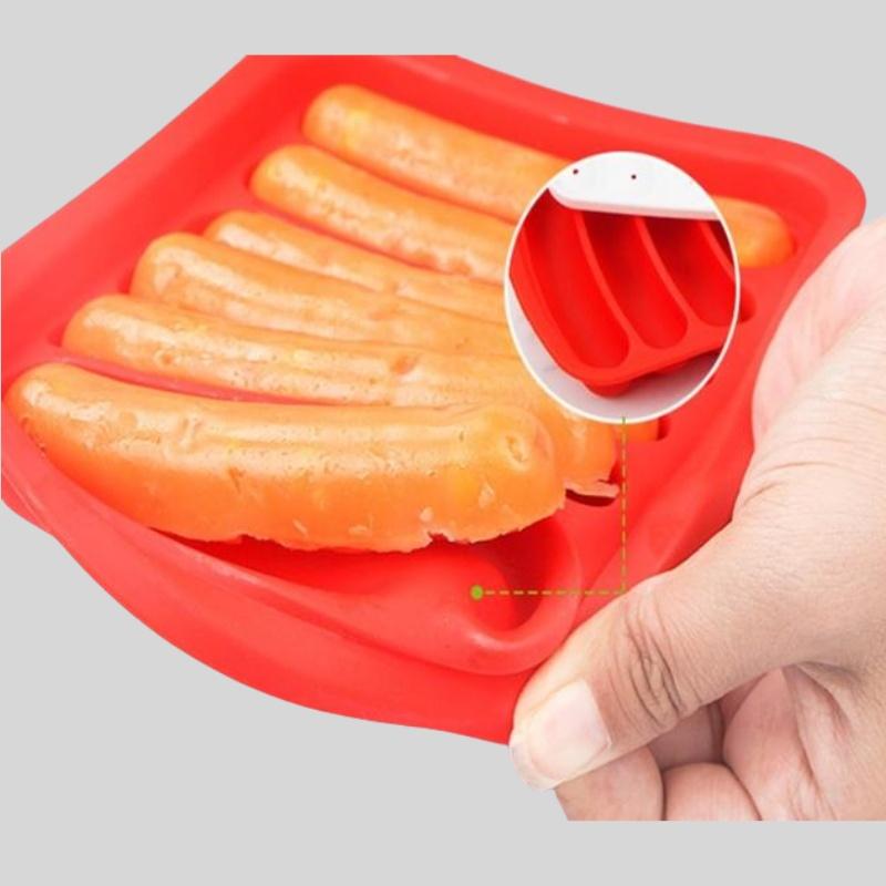 Silicone Sausage Mould  Home Ham Hot Dog Making Tray Household Cake Baking Molds with Lid Kit Tools