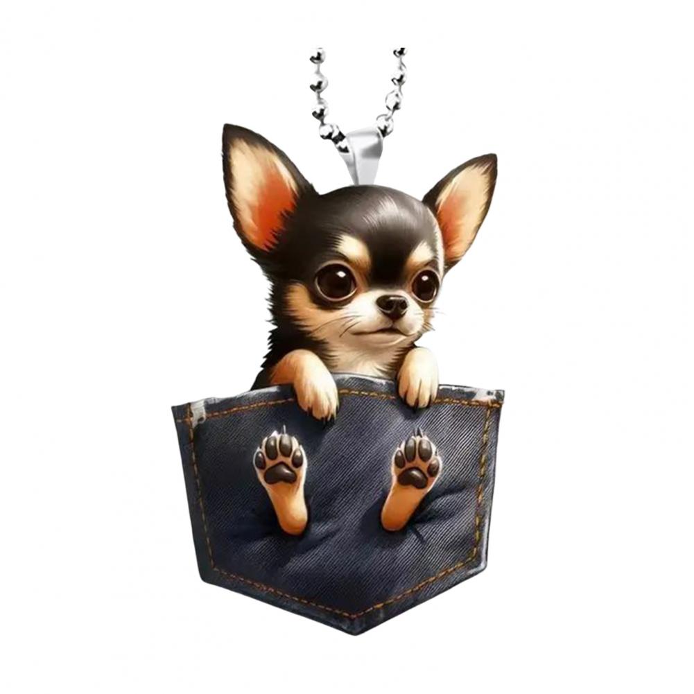 

Outdoor Car Fence Hanger Automobile Christmas Tree Pendant Dog Car Charms Adorable Acrylic Ornaments for Rearview Mirror for Car