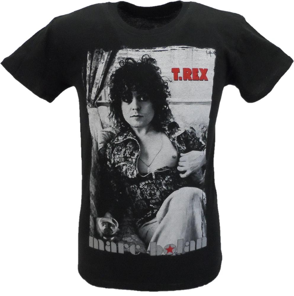 Unisexs Black Official T Rex Bolan Picture T Shirt S