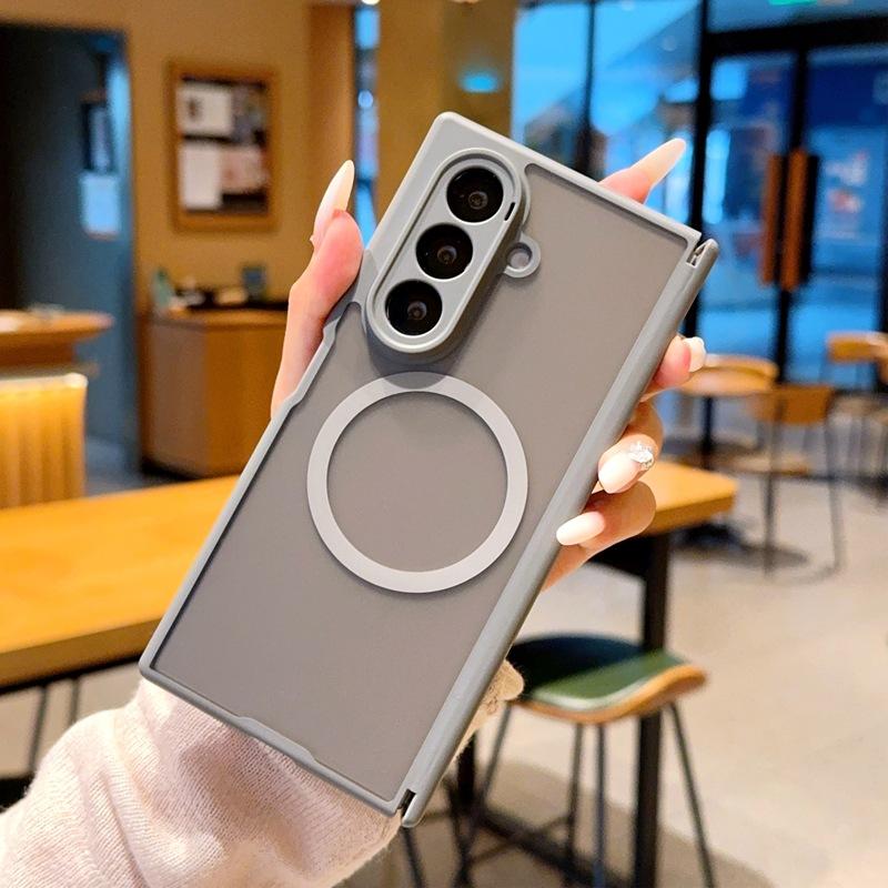 case for Samsung Z TriFold Magnetic matte transparent shell full coverage Shock Proof Anti-Fingerprint Wireless Charging plain Samsung Galaxy Z TriFold серый