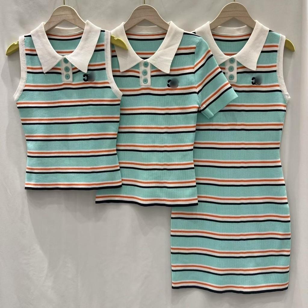 Shenzhen Nanyou~ ce16 new lapel striped knitted short-sleeved casual simple fashion versatile top 616119