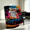 Custom Name Personalized Grand Theft Auto VI Print Blanket, Home Decor, Bedroom, Sofa, Camping, Couch, Gifts for Birthday Christmas
