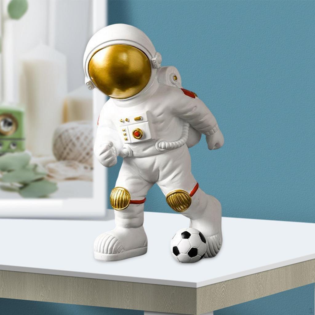 -Resin Statue Space Figure Spaceman Figurine Ornament Sculpture for Kids Room Bookshelf ,Bedroom,