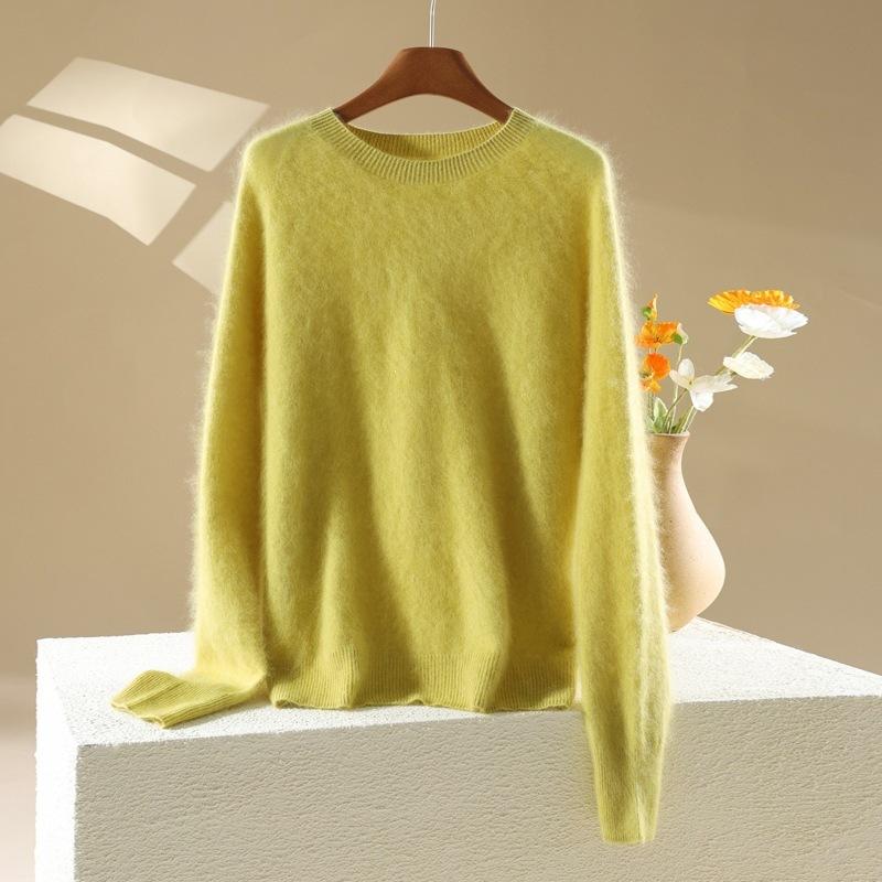 New Autumn-winter Women's Round-neck Pullover Sweater in Candy Colors, Soft and Cozy Inner Layer Top