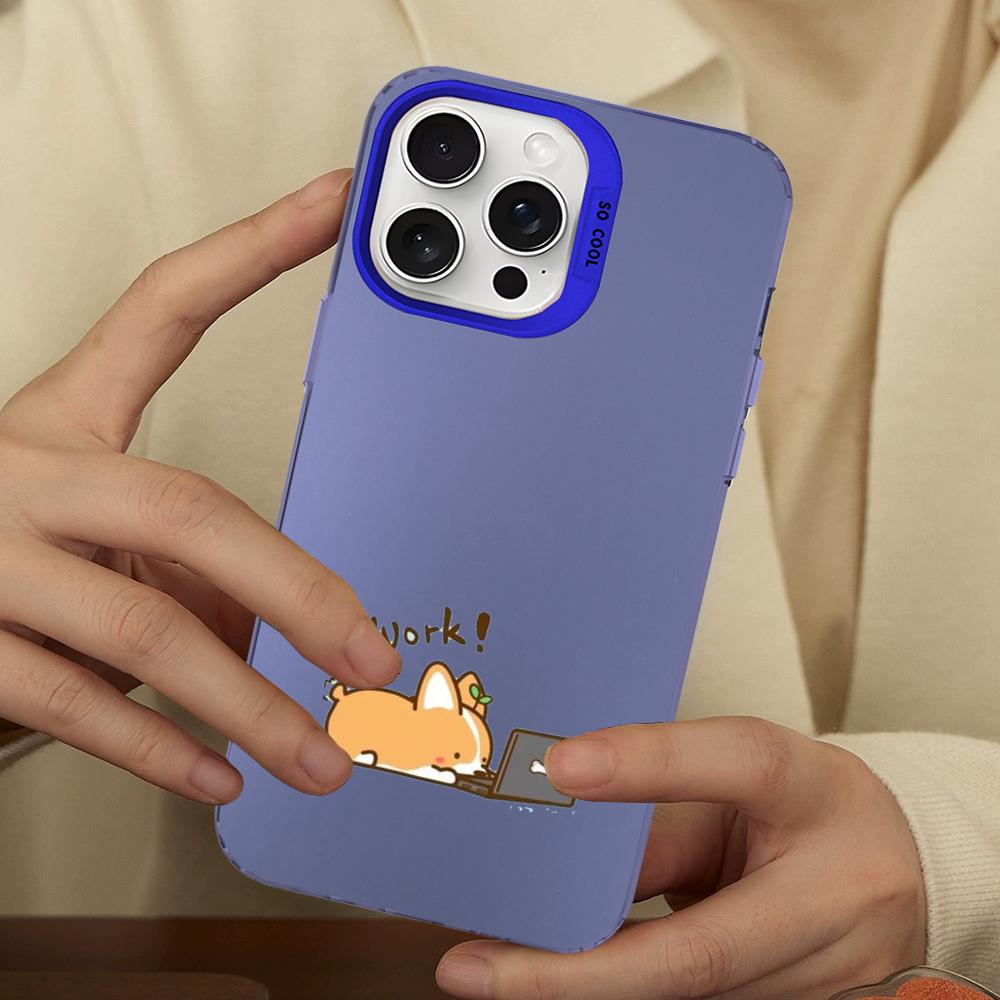 Funny Cute Dog Corgi Phone Case For IPhone 16 15 14 13 12 11 Pro Max X XR XSMAX 8 7 Plus Matte Shockproof Back Cover