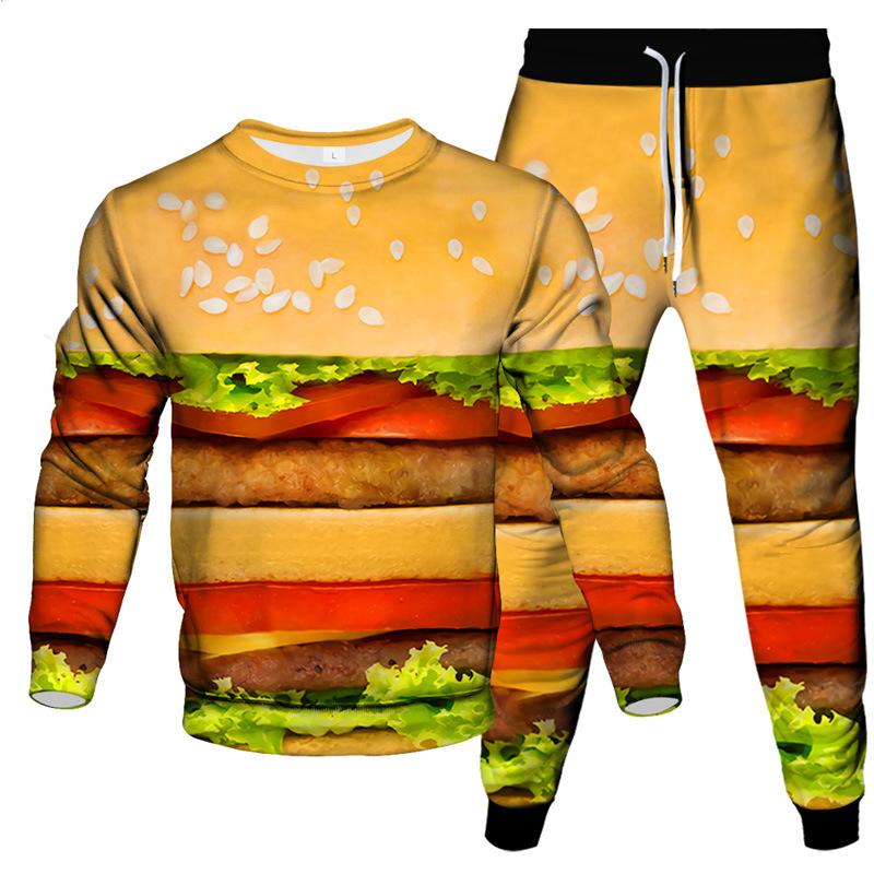 

Hamburger Cucumber 2Pcs Set Men Women Fashion 2 Piece Suit 3D Printing Casual Sportswear Sweatshirt Jogging Pant 2 Sets 3XL