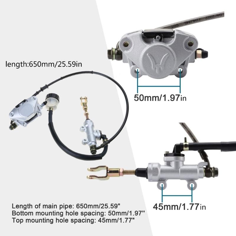 Arka Ayak Disk Freni MasterCylinder Montajı 110cc 125cc 150cc 200cc 250cc ATV için Fren Diski Sıcaklığını Azaltın Dayanıklı