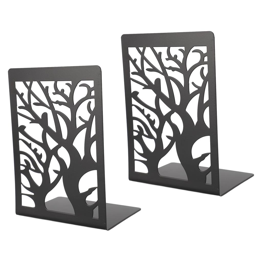 1 пара металлических книжных подставок Современный декоративный дизайн дерева Сверхпрочные Нескользящие Книжные упоры для офиса школы