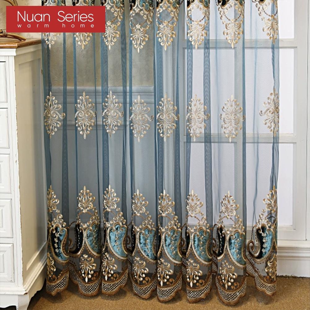 1PC Nuan Series 10-20% Blackout European High-end Embroidered Sheer Curtain for Living Room Bedroom Home Decor