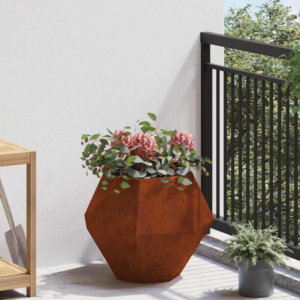 Plant Pot 2 pcs Rusty 50 x 50 x 40 cm Weatherproof Steel