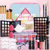 Popfeel Set Completo Trucco Professionale Set Cosmetico con Borsa Palette Ombretti Rossetto Fondotinta Pennelli Regalo di Festa per Donne