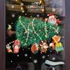 2025 Christmas Window Stickers Santa Claus Xmas Tree Cartoon Glass Decal Merry Christmas New Year Holiday Decorations for Home