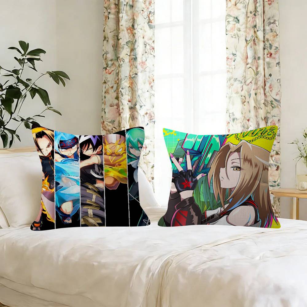 Anime Shaman King Cushion Cover Inches Farmhouse Decor Home Throw Pillow Covers For Couch Decorations