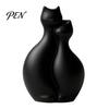 Artificial Flower Holder 3D Printed Cat Vase, Minimalist Nordic Style Arrangement Hugging Vase Decorative Couple Home Office Gift Artistic Tabletop