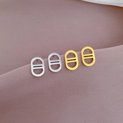 Cd Smooth Minimalist Stud Earrings Cold Men'S And Women'S Earrings Personality Temperament Banquet Earrings