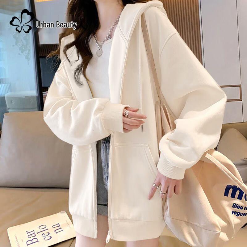 Women's Loose Fit Full-Zip Hooded Sweatshirt