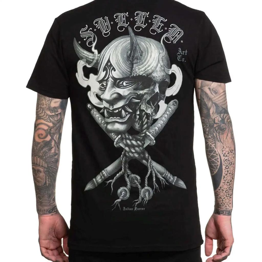 Sullen Unisexs Farrar Hanya Premium Jet Black T Shirt Jtbk