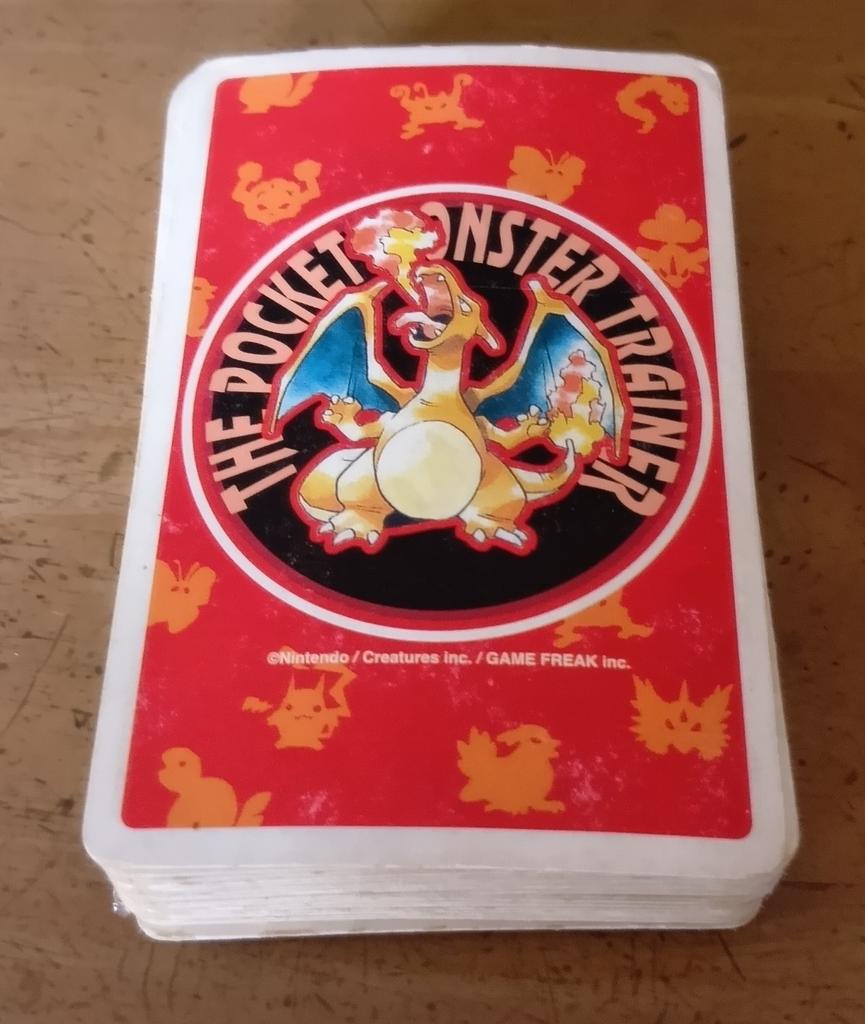 Pokemon Playing 54 Cards Poker Red Charizard Nintendo 1996 Japanese Rare