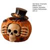 Resin Halloween Candy Bowl Skull Pumpkin Jar with Top Hat Lid, Decorative Unique Party Ornaments Storage Container, Desktop Organizer for Home Decor &