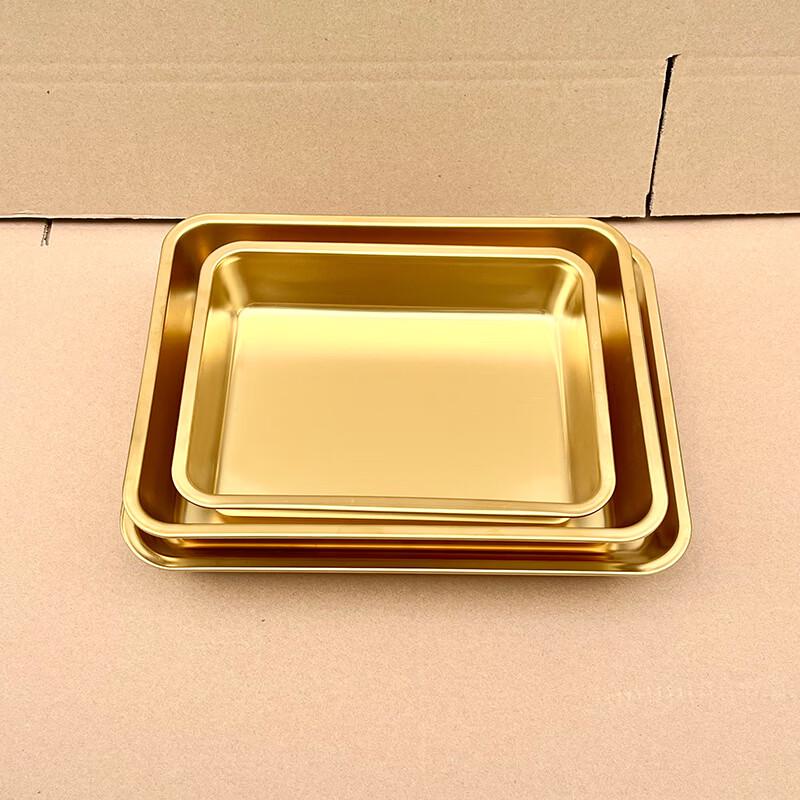 UOSUUOSU 304 Stainless Steel Gold Square Serving Plate