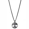 Tree of Life Stainless Steel Long Necklace for Men Black Color Necklaces & Pendants Jewelry cadenas para hombre N834S03