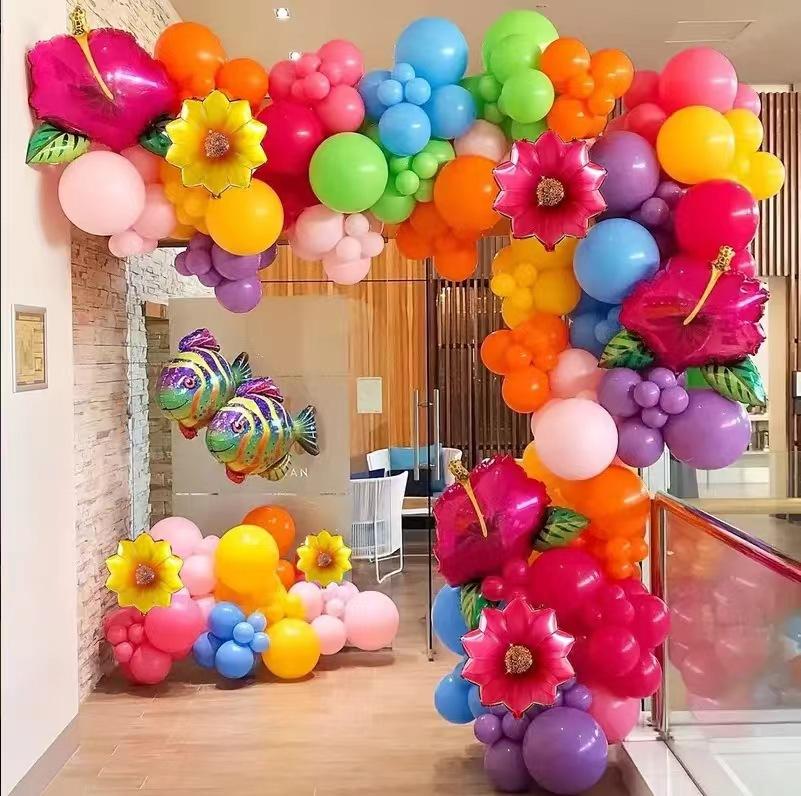 Summer Sunflower Aluminum Film Latex Balloon Set Festive Atmosphere Decoration Party Photo Scene Arrangement