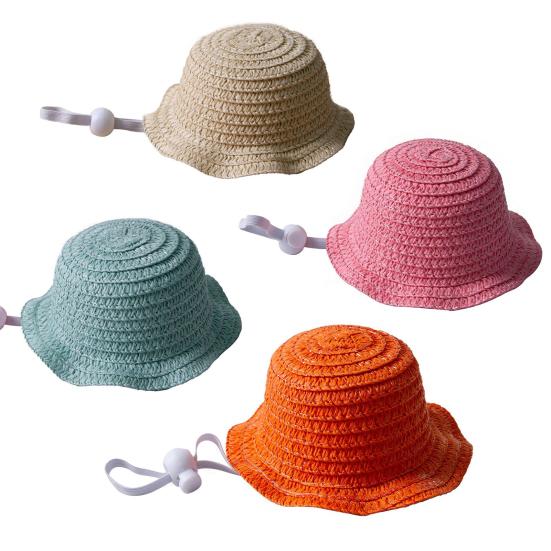 Pet Straw Hat Cat Sun Hat with Adjustable Drawstring Summer Pet Sun Hat for Cats And Dogs Outdoor Walks Sun Protection
