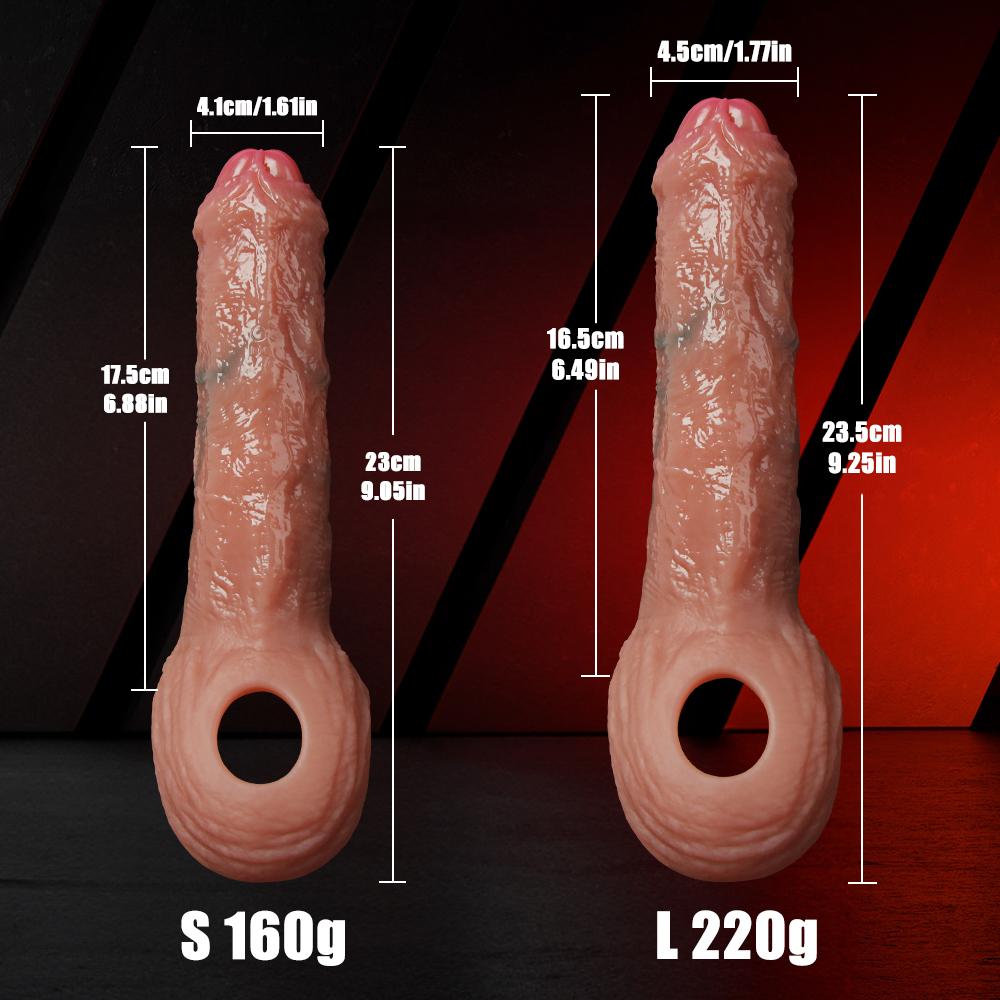 Penis Sleeve Enlargement Sleeve For Cock Sex Toys for Men Extender Silicone Dick Sleeve Artificial Penis Enlarge Thicken Condom