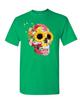 Sonnenblumen Zuckerschädel T-Shirt Tag der Toten Calavera Mexiko Herren T-Shirt