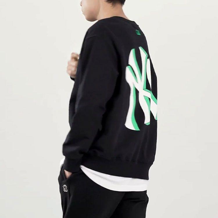 MLB New York Yankees Sweatshirts Unisex Black Crew Neck Moderate Regular 3AMTB0224-50BKS