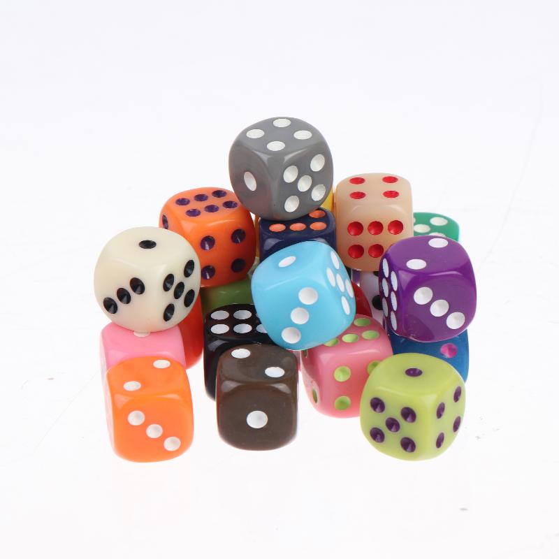 10Pcs Colorful Dice Acrylic Round Corner Cubes Dot Drinking Game Dice Accessories