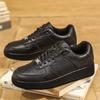Men's Handcrafted Leather Casual Sneakers, Comfortable Breathable Lace - Up Shoes with Thickened Heel Design for Trendy Outfits