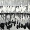 2Yards/Lot Stripped Coque Goose Feather Fringe Trimmings For Needlework And Handicrafts Wedding Decoration Carnival Accessories