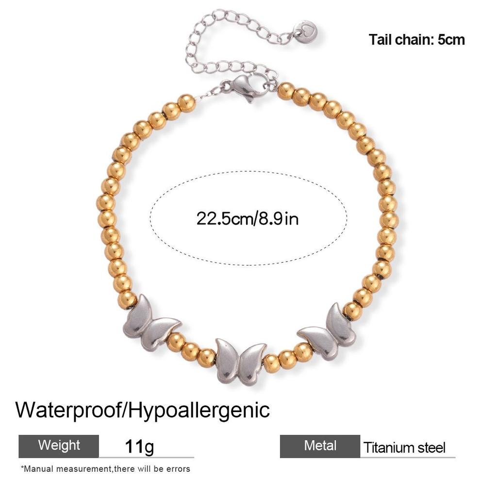 Titanium Steel Star Bead Bracelet - Elegant Design with a High-End Luxury Feel for Women