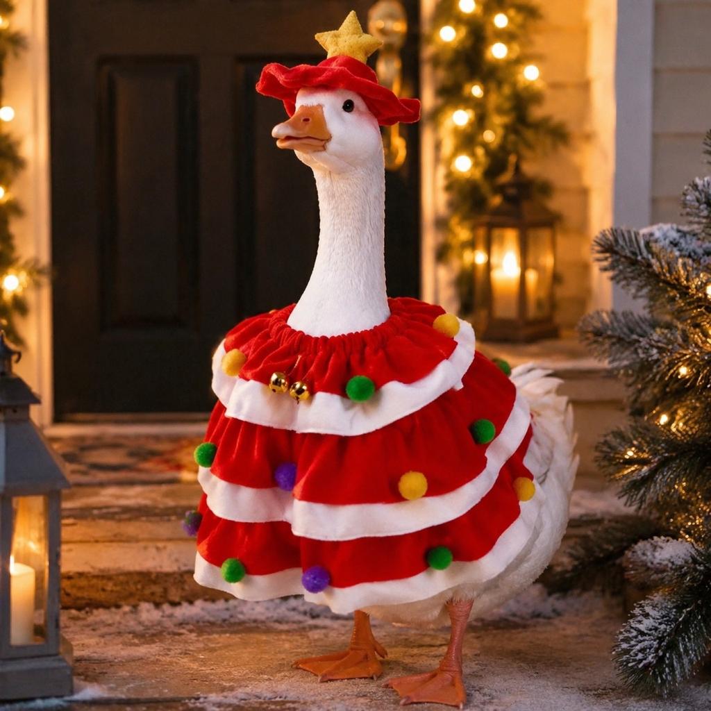 Christmas Yard Decoration Outfit with Hat and Cape