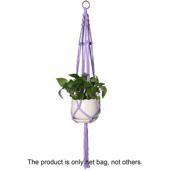 1 Set Plant Hanger Exquisite Workmanship Wide Application Cotton Rope Knotted Lifting Hanging Flowerpot Holder Household Supplies